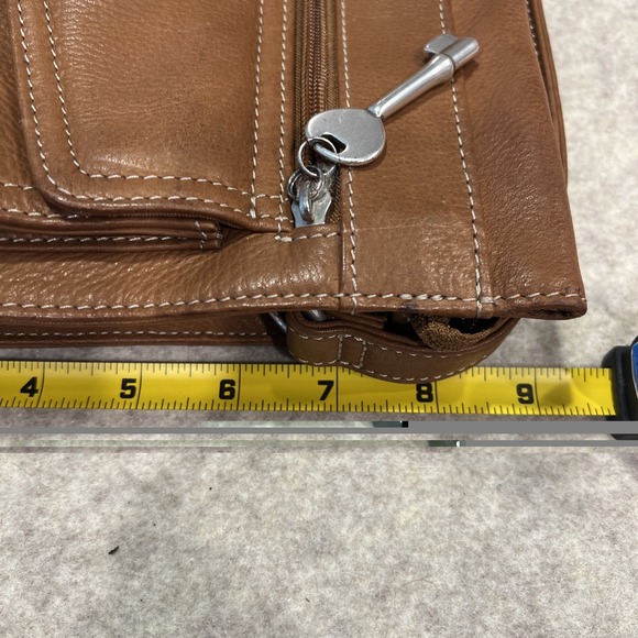 Fossil Leather Crossbody Bag Brown Y2K 2000s Boho Hobo Festival Style 75082 - Picture 10 of 12